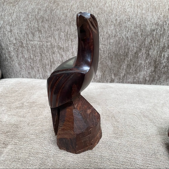 Hand Carved Wooden Ironwood HAWK FALCON Bird of Prey - Picture 8 of 8